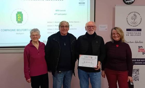 Label 90 obtenu par la CBL remise du diplôme le 17 février 2026 par le CDOS 90