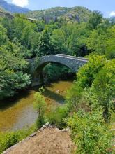  Le pont dit « à dos de mulet » qui enjambe le pied de la Vis a été construit en 1595 de manière à rester stable même en cas de crue, ce qui est le cas, pont en  bon état 2025.  