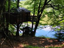 Etang des soldats et cabane dans les arbres