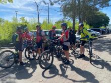 Au départ de la piscine