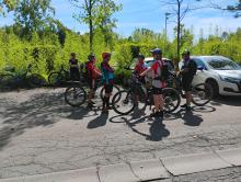 Au départ de la piscine